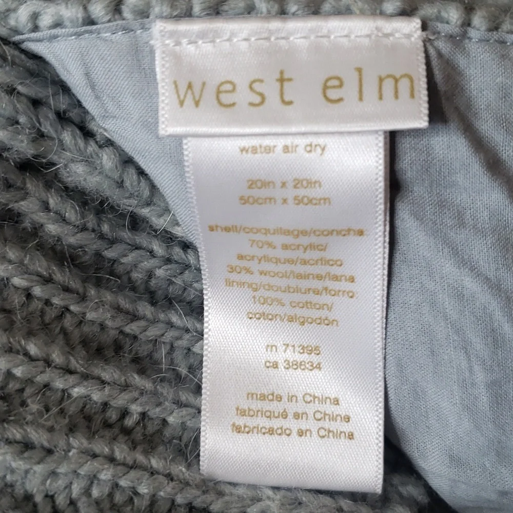 West Elm Sculpted Origami Sweater Knit Pillow Cover